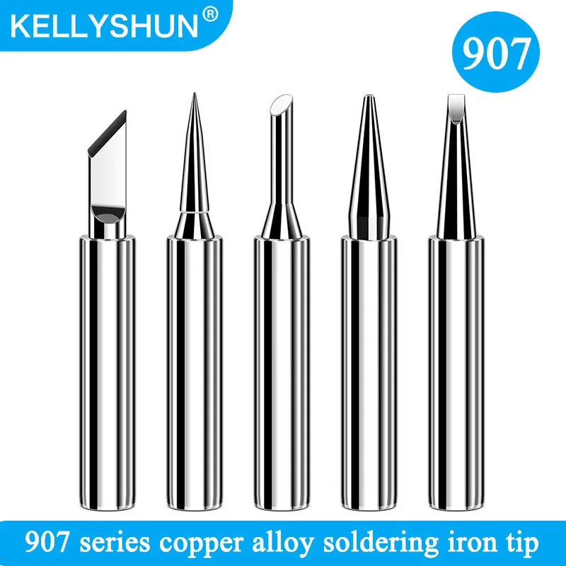 

907 Soldering Iron Tips Replacement Electric Soldering Iron Head Sets Hot Bare Copper Electric Soldering Iron Tip 5mm 3mm