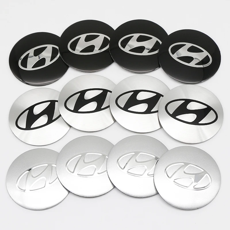 4pcs 56/60/65mm Car Wheel Center Hub Cap Badge Emblem Decal Wheel Sticker For Hyundai Elantra Tucson I10 I20 I30 I40 IX20 IX35