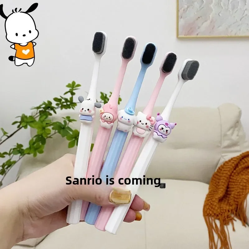 Cute Sanrio cartoon Hello kitty My melody Cinnamoroll Pompom Purin simple and fashionable household soft-bristled toothbrush