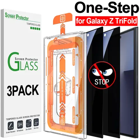 For Samsung Galaxy Z TriFold HD Clear/Privacy Tempered Glass Screen Protectors with Dustproof Auto Alignment Install Kit