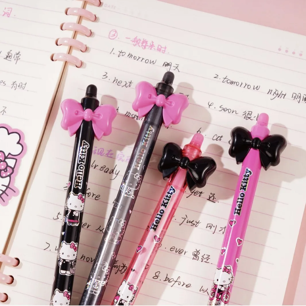 Echte Sanrio Hello Kitty Druckknopf-Kugelschreiber, Cartoon Kuromi 0,5 mm, schwarzer Gelstift, Schreib- und Zeichenbedarf für Schüler, Geschenk. – Detail 4