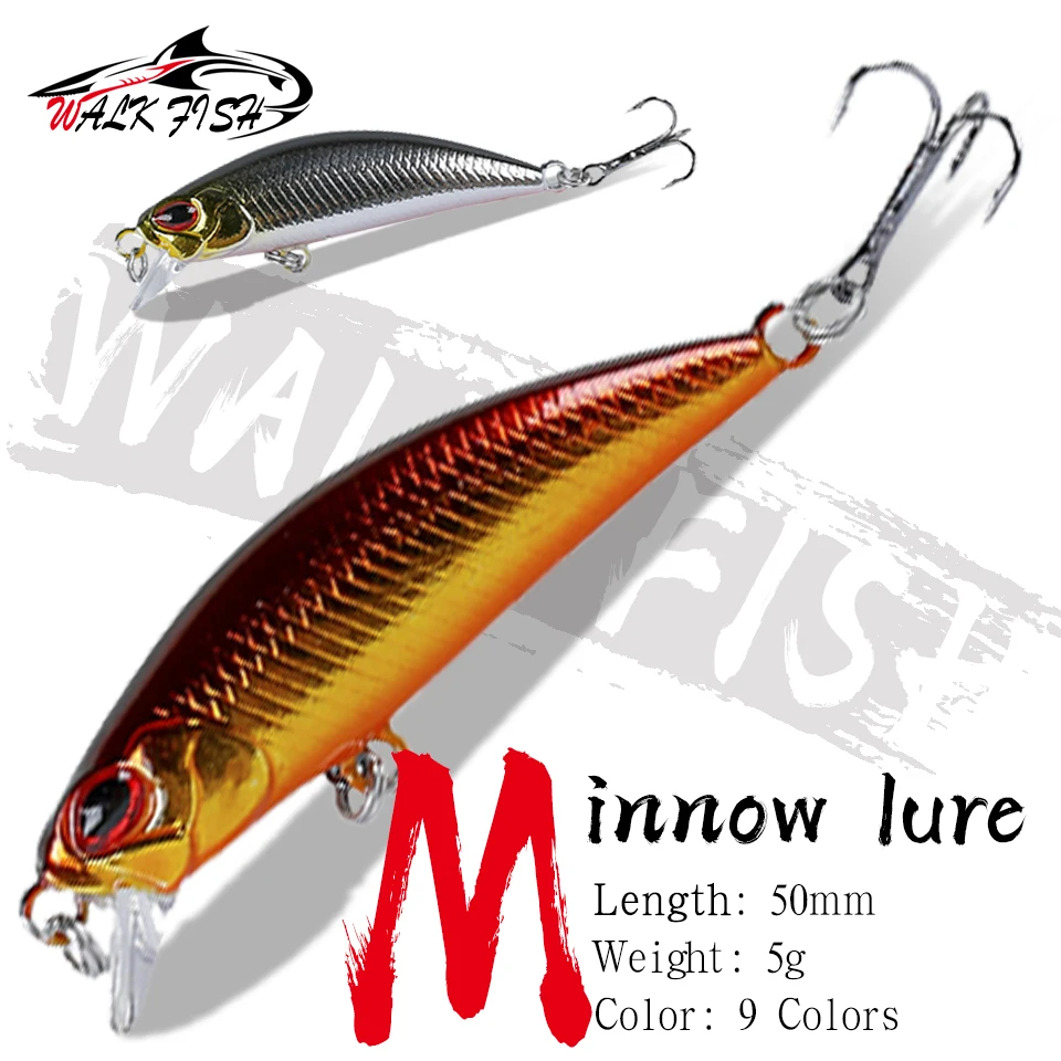 WALK FISH 5cm 5g Sinking Mini Minnow Wobbler Deep Fishing Lure Crankbaits Jerkbait Bait Wobblers Fishing Lures Perch Pesca