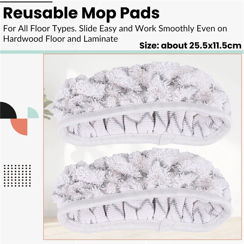 Paquet de A74X-2 tampons de vadrouille réutilisables en microfibre compatibles avec les vadrouilles de balayeuse Swiffer tampons de vadrouille lavables pour un usage humide et sec