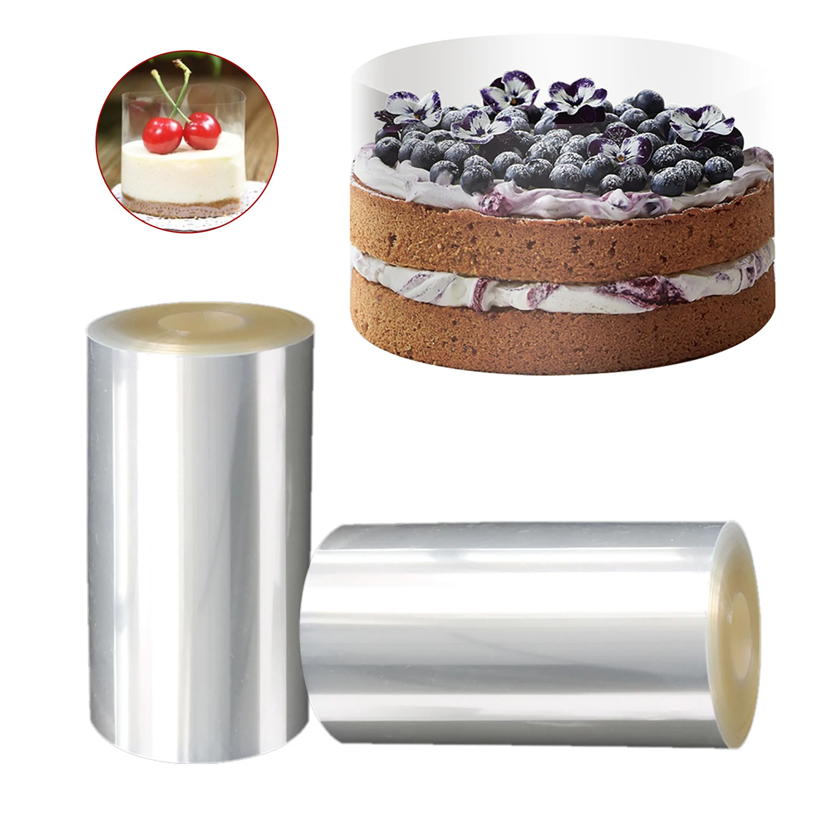 8/10/12/15cm Mousse Cake Collar Transparent Baking Surrounding Edge Tape Decorating Sheet Multi-purpose Kitchen Gadgets