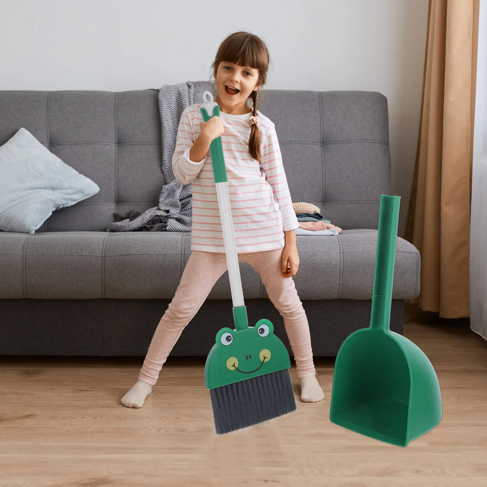 1Set Broom Dustpan Set Small Cute Household Cleaning Tool for Training Responsibility Hands on Skill
