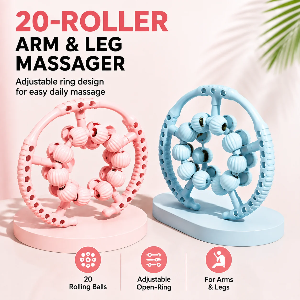 20Ball Rounds Circular Leg Slimming Tools Muscle Stretching & Relaxation Massage Leg Clamp for Fitness And Wellness
