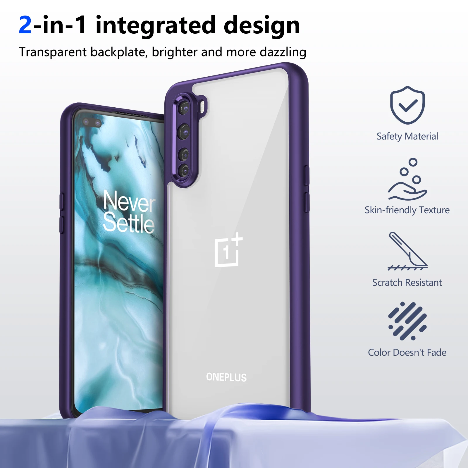Oneplus Nord AC2001 AC2003 Hülle, stoßfeste Silikon-Stoßstange, Luftpolster, klare, matte Rückseite, harte Handyhülle für One Plus Nord – Detail 22