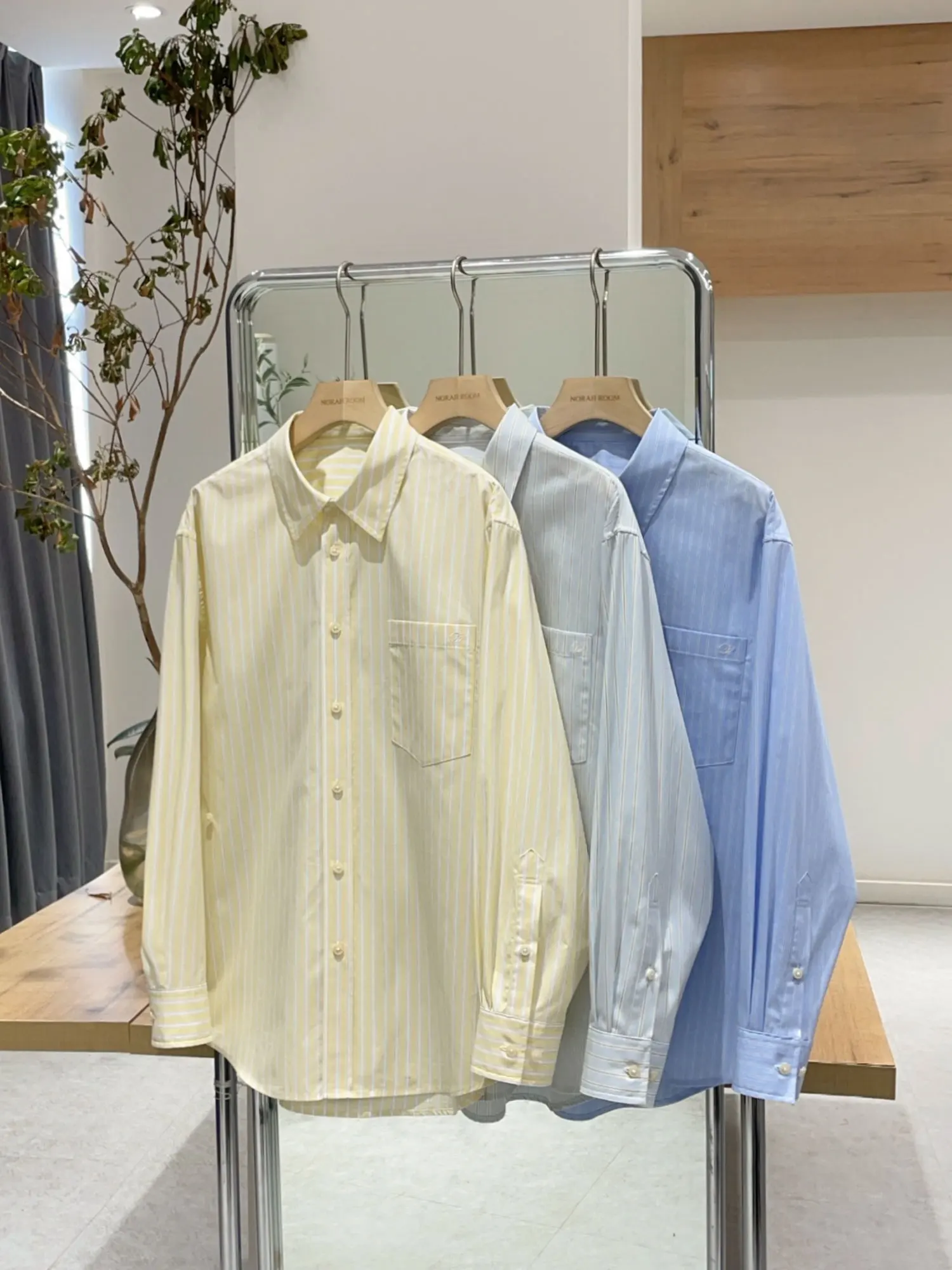 

Brand Dun Casual Striped irt Two-Way Wear Authentic Spring 2025 Korean Sle Pure Cotton Long Sve Collar