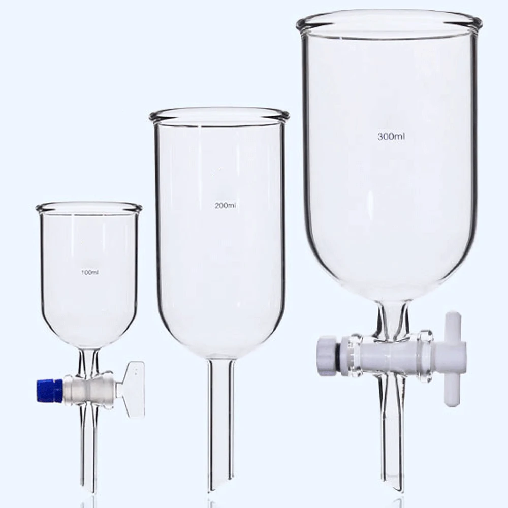 50 100 200 300 500 1000ml Boro Glass cylindrical Round Funnel Labrotary Glassware Chemical Experiment