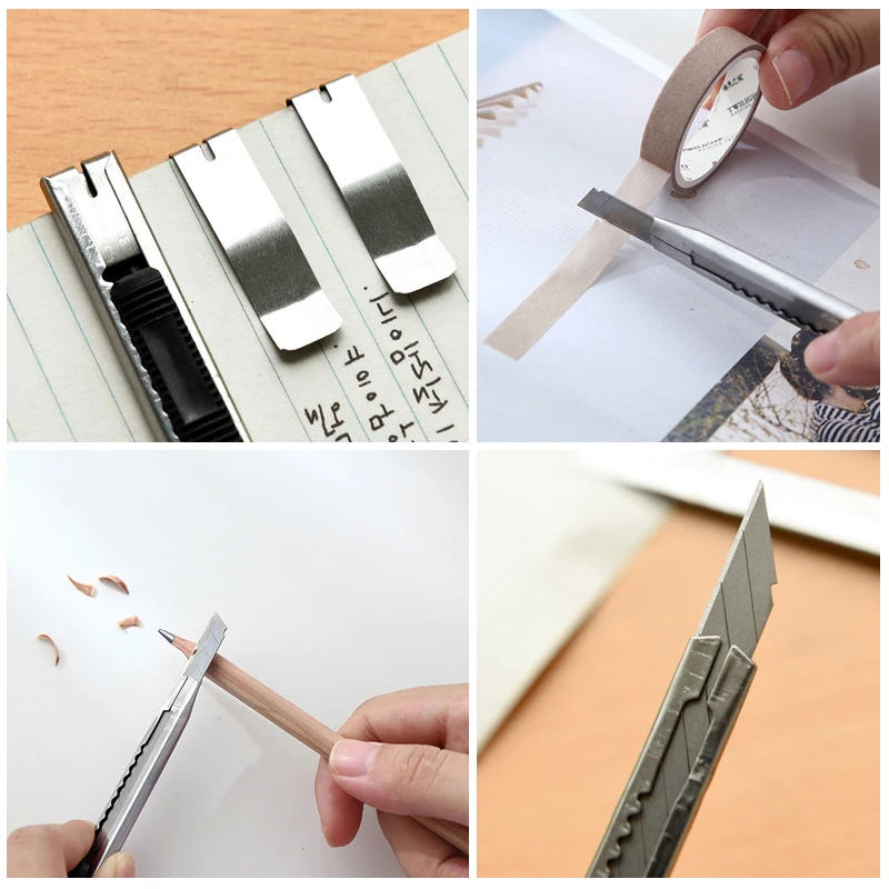 Art Knife Letter Opener Utility Knife Paper Office Knife Set Diy Cutter Stationery Paper Cutter 9mm Replacement Blade