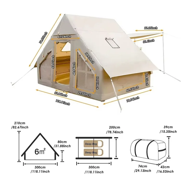 

Портативная надувная палатка для кемпинга с логотипом Strovan Factory, уличная водонепроницаемая надувная палатка для кемпинга