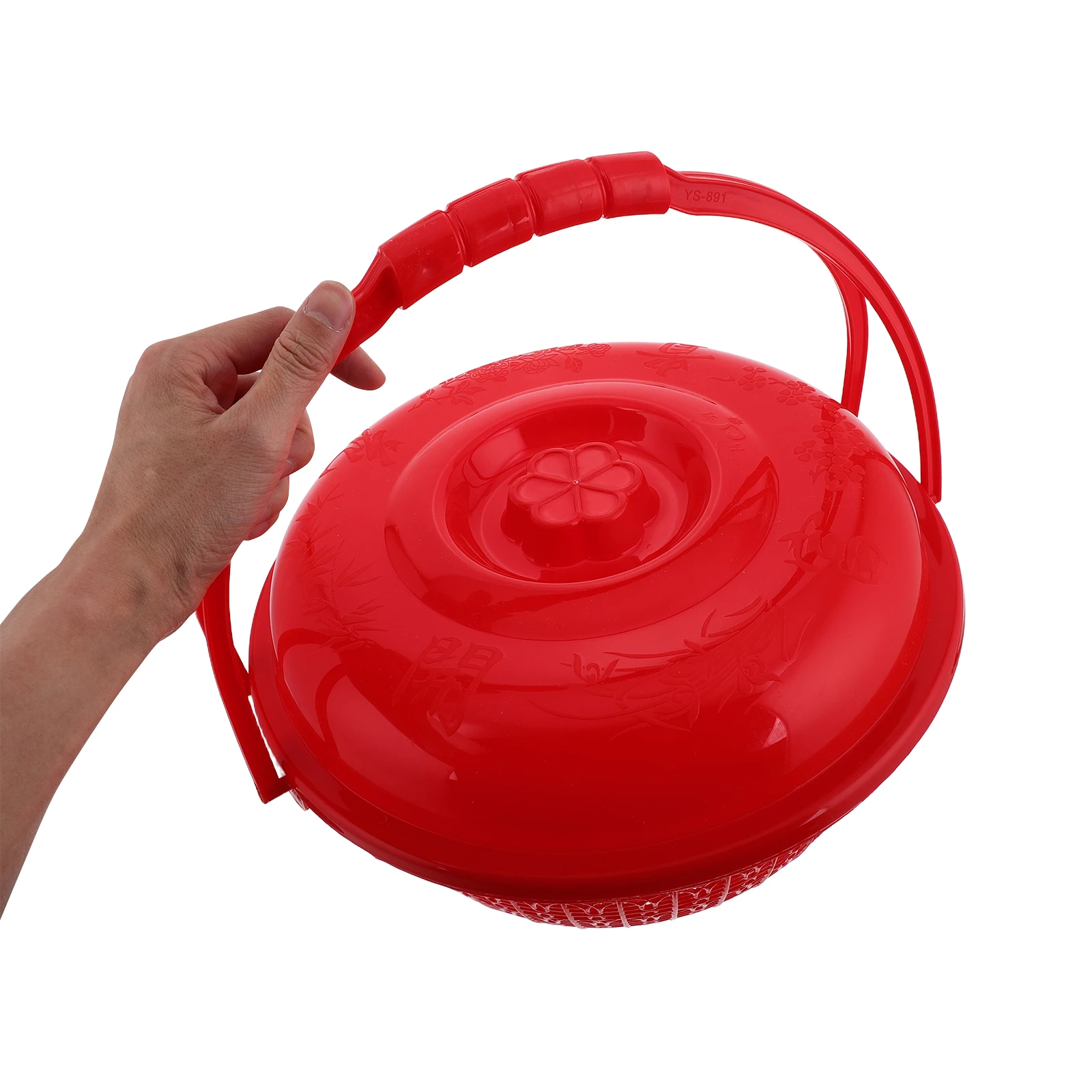 

Красная круглая ручная корзина, многофункциональная корзина для хранения хлебных булочек, фруктов, овощей, яиц, кухни, сада, корзина для ягод