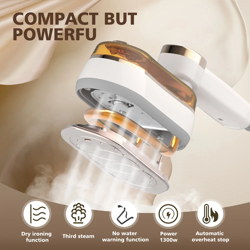Handheld Electric Ironing Machine 30s Heat-Up Steamer with 180° Pivot Handle Smart LCD Display for Effortless Ironing home use
