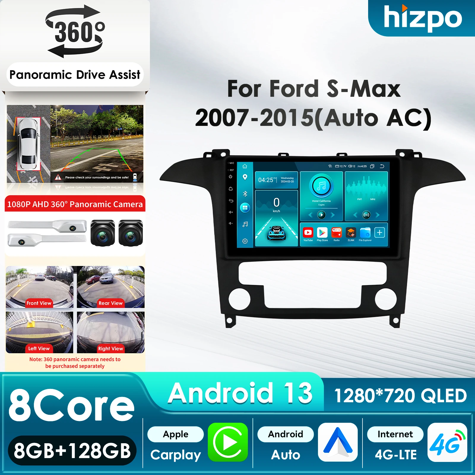 

Hizpo 8-ядерный DSP автомобильный мультимедийный плеер для Ford S Max S-MAX 2007-2015 Carplay 4G Autoradio RDS GPS BT 4G-LTE интеллектуальные системы
