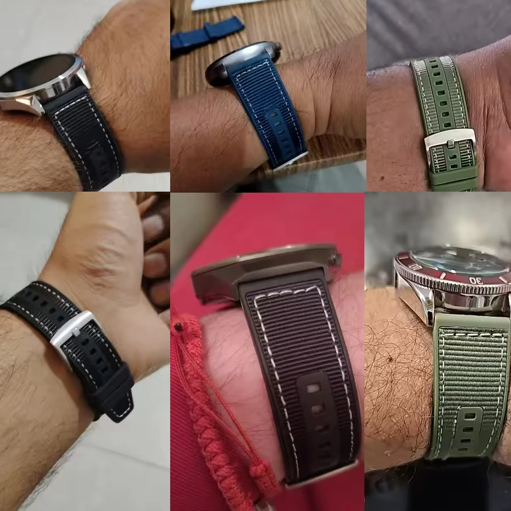22 مللي متر حزام نايلون مركب لهواوي Watch4 GT5 Pro/GT 4/5 46 مللي متر سيليكون سوار ذكي لهواوي Watch5 46 مللي متر حزام الساعات الرياضية