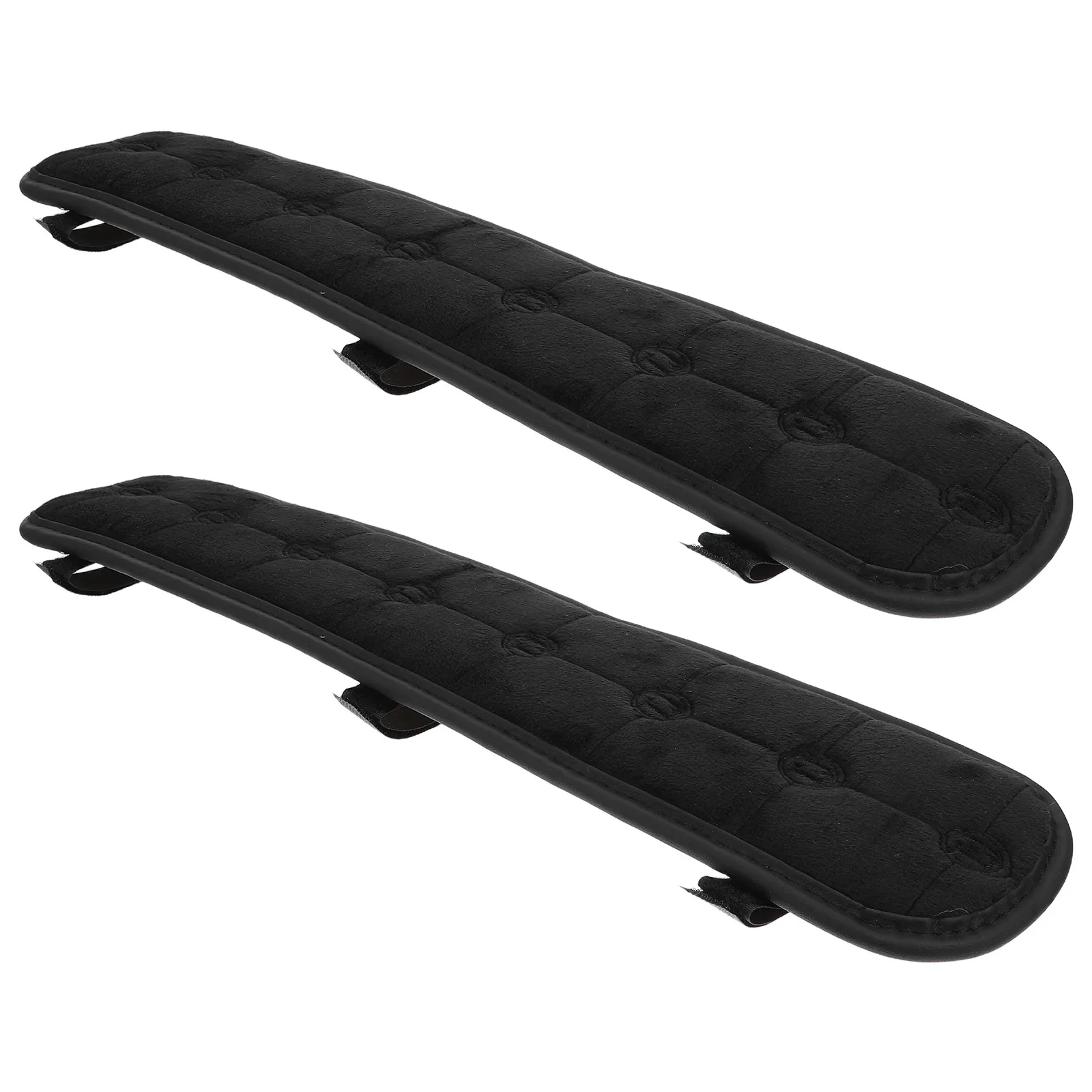 2Pcs Office Chair Armrest Pads Soft Fabric Covers Black Winter Armrest Cushion for Gaming Chair Sofa Car Seat Wheelchair Forearm