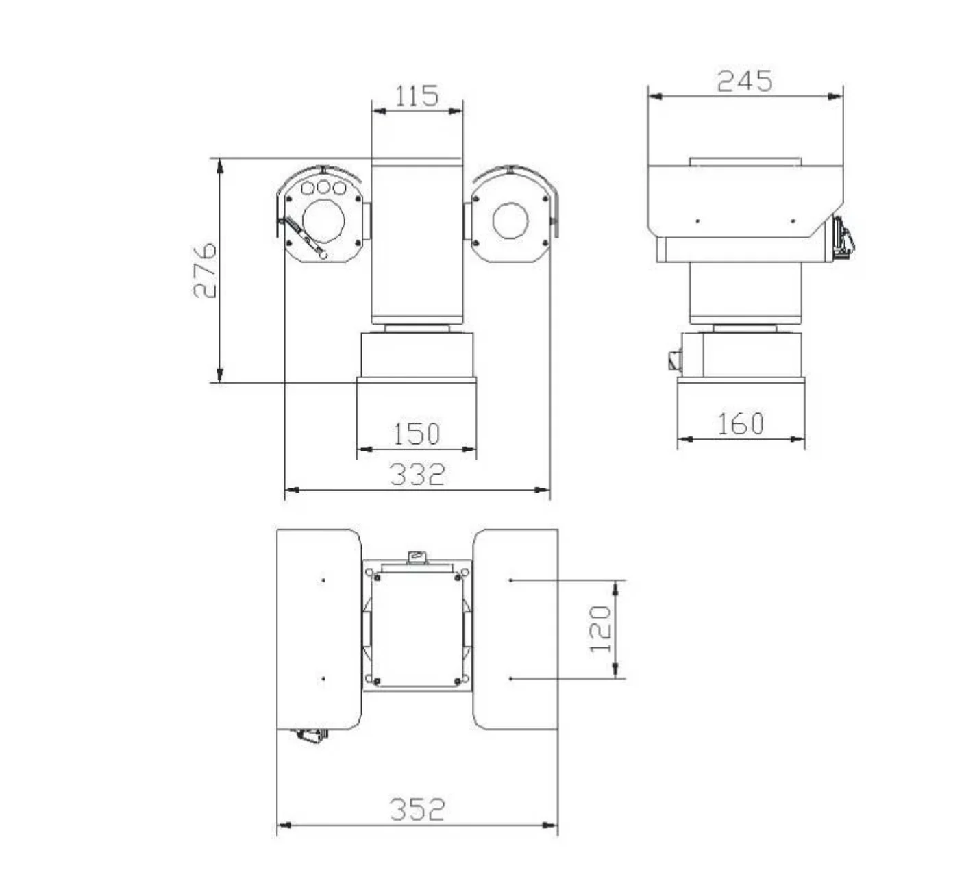 VISHEEN 4Mp cámara de red exterior biespectral de largo alcance 6,5-240mm 37x + 640*512 35mm visión nocturna térmica gran angular Pan-Tilt