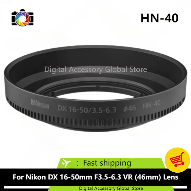 

New Original Front Hood HN-40 Parts For Nikon NIKKORZ DX 16-50mm F3.5-6.3 VR (46mm) Camera Lens