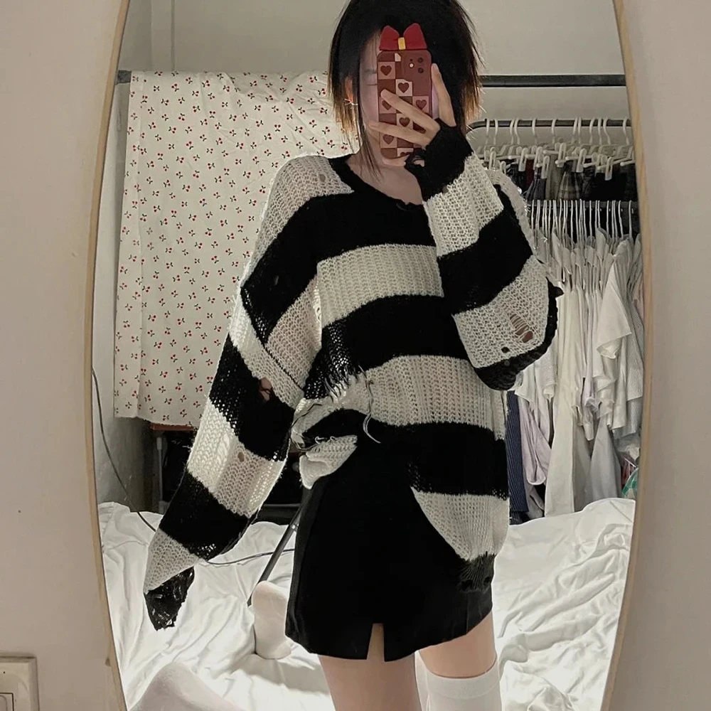 أنيمي نانا أوكازاكي شينيتشي تأثيري حلي للجنسين شريط محبوك سترة الخريف ممزق غير النظامية البلوزات ملابس للحفلات