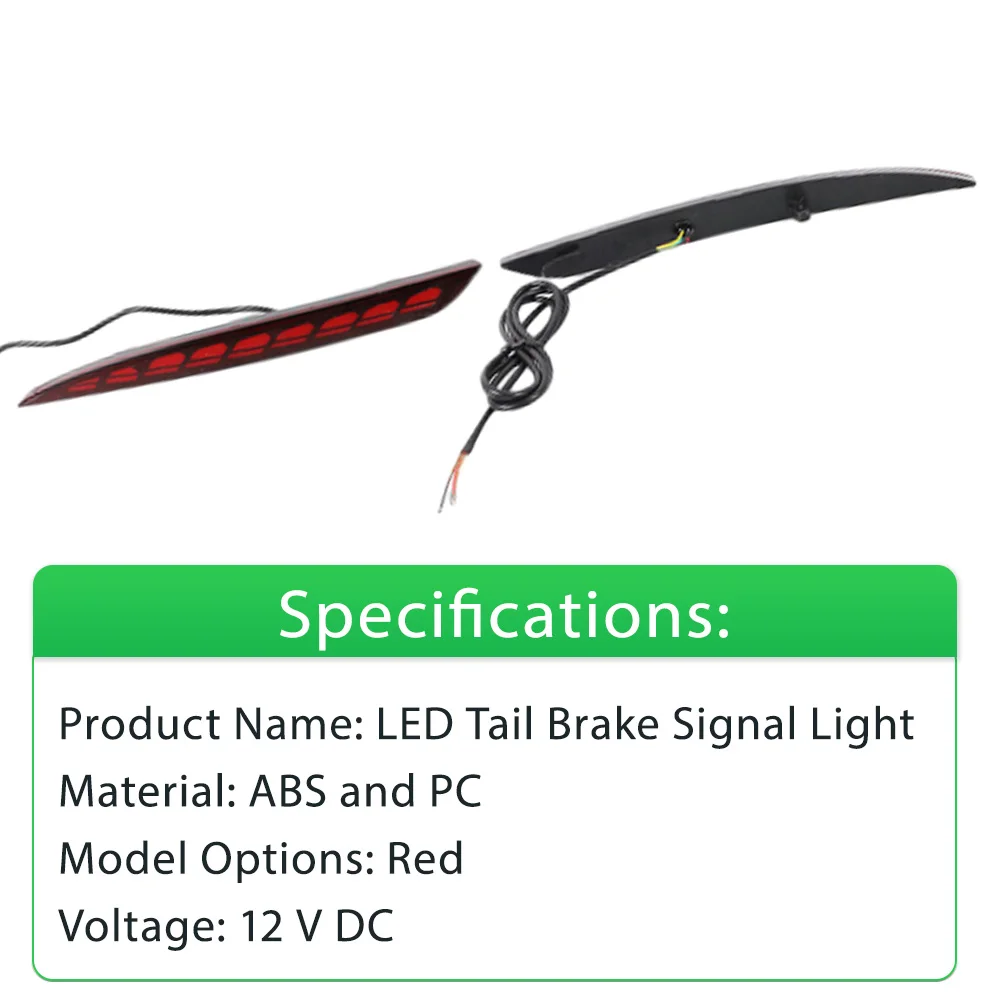 For Tesla Model 3 2017-2022 LED Tail Brake Signal Light Rear Bumper Light 107740600F, 107740700F, TA1184100, TA1185100