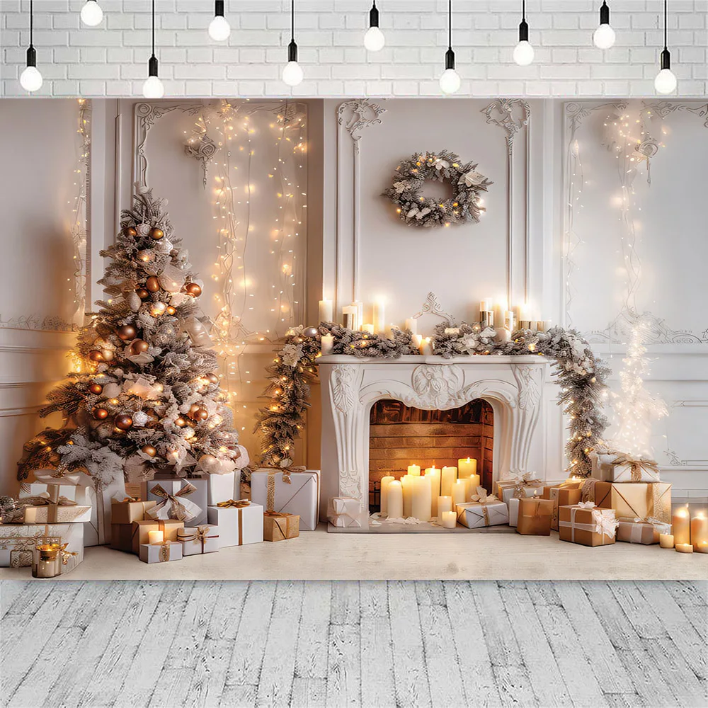 25 Type Photography Background Winter Christmas House Window Glitter Xmas Tree Kids Family Portrait Decor Backdrop Photo Studio