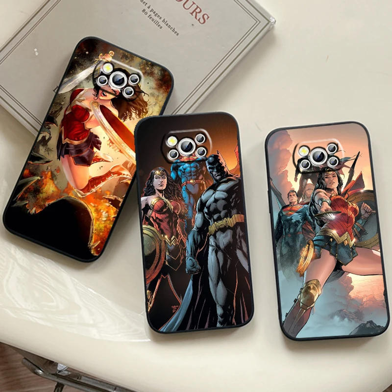 Movie Wonders Womans Hero For Xiaomi Mi Poco F5 F4 F3 X6 X5 X4 X3 M6 M5 M5S M4 M3 C65 Pro GT NFC 5G Black TPU Phone Case