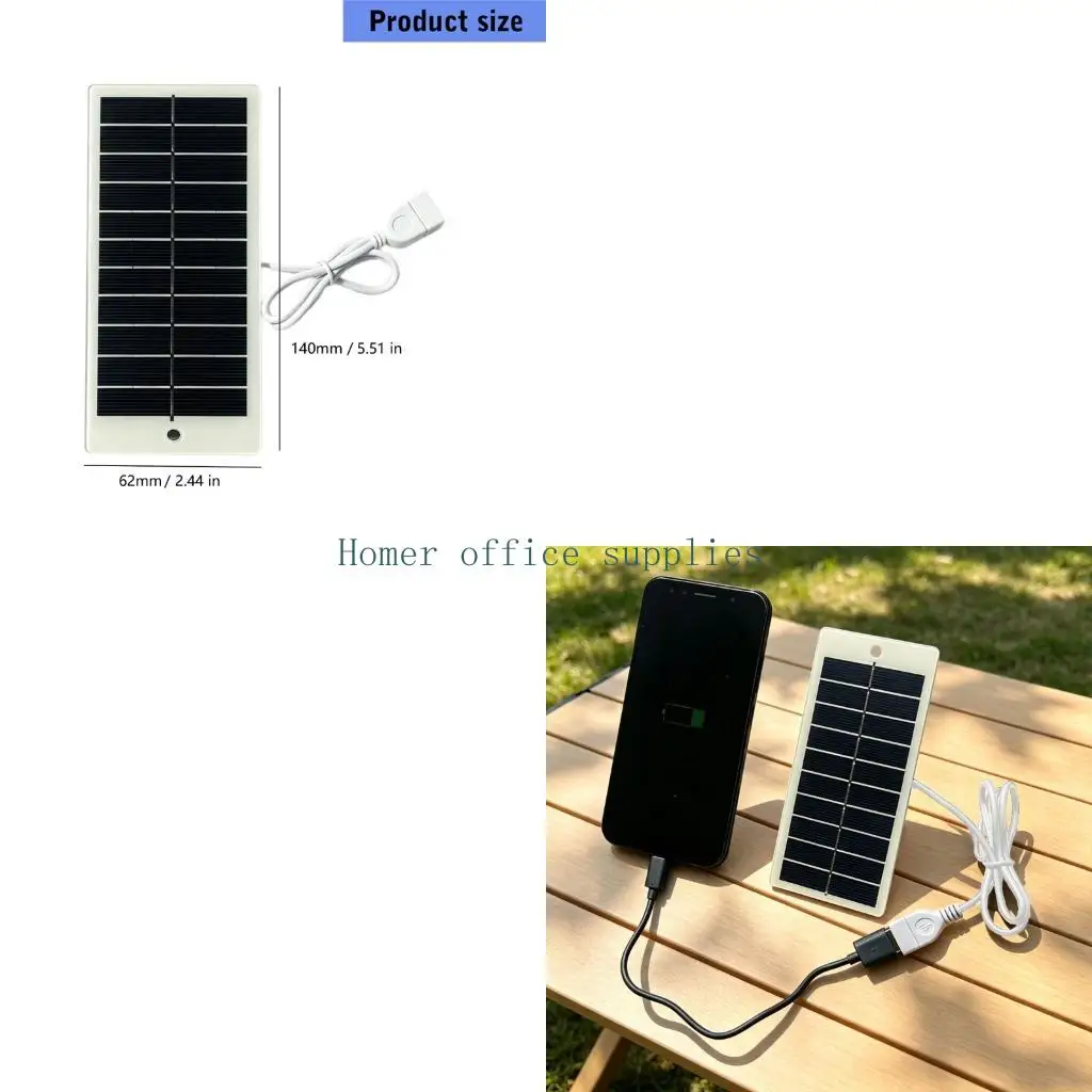 K43B Travel USB Sun Board with Cell Array Layout for Small Devices, 5V Output Unit for Camping Hiking Outdoor Carry and Bag Use