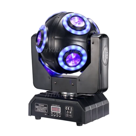 8x15W LED Moving Head RGBW 4in1 With Halo RGB 3in1Football Light 360 ° Infinite Rotation Beam Strobe Dj Bar DMX 512 Stage Effect
