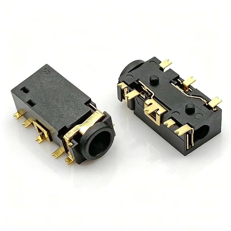 3.5mm headphone socket PJ-3631 - 4 sections, 4-channel,4 groups of switches, gold-plated, eight-pin surface mount audio socket