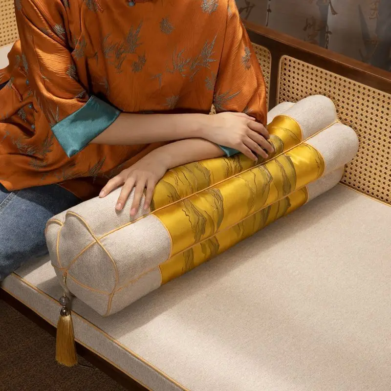 New Chinese style, plum blossom pillow armrest pillow, mahogany sofa pillow, Chinese style embroidery strip, princess pillow