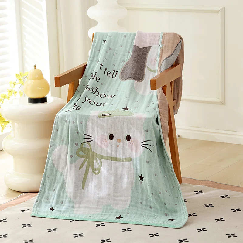 Soft Cotton Gauze Bath Towel, Cat Animal Towel, Cartoon for Children and Adults, Men Women, High Quality, 19 Styles, 80*160 cm