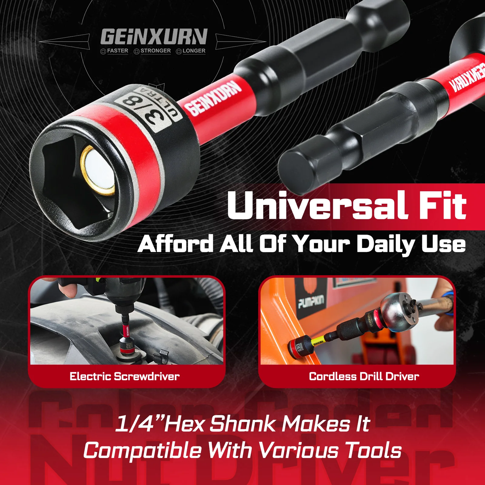 Geinxurn 66Pcs Tools Set Packaged,Impact Screwdriver Bits, Nut Driver, Mini Ratchet Wrech and Impact Bit Holder for Home Repairs