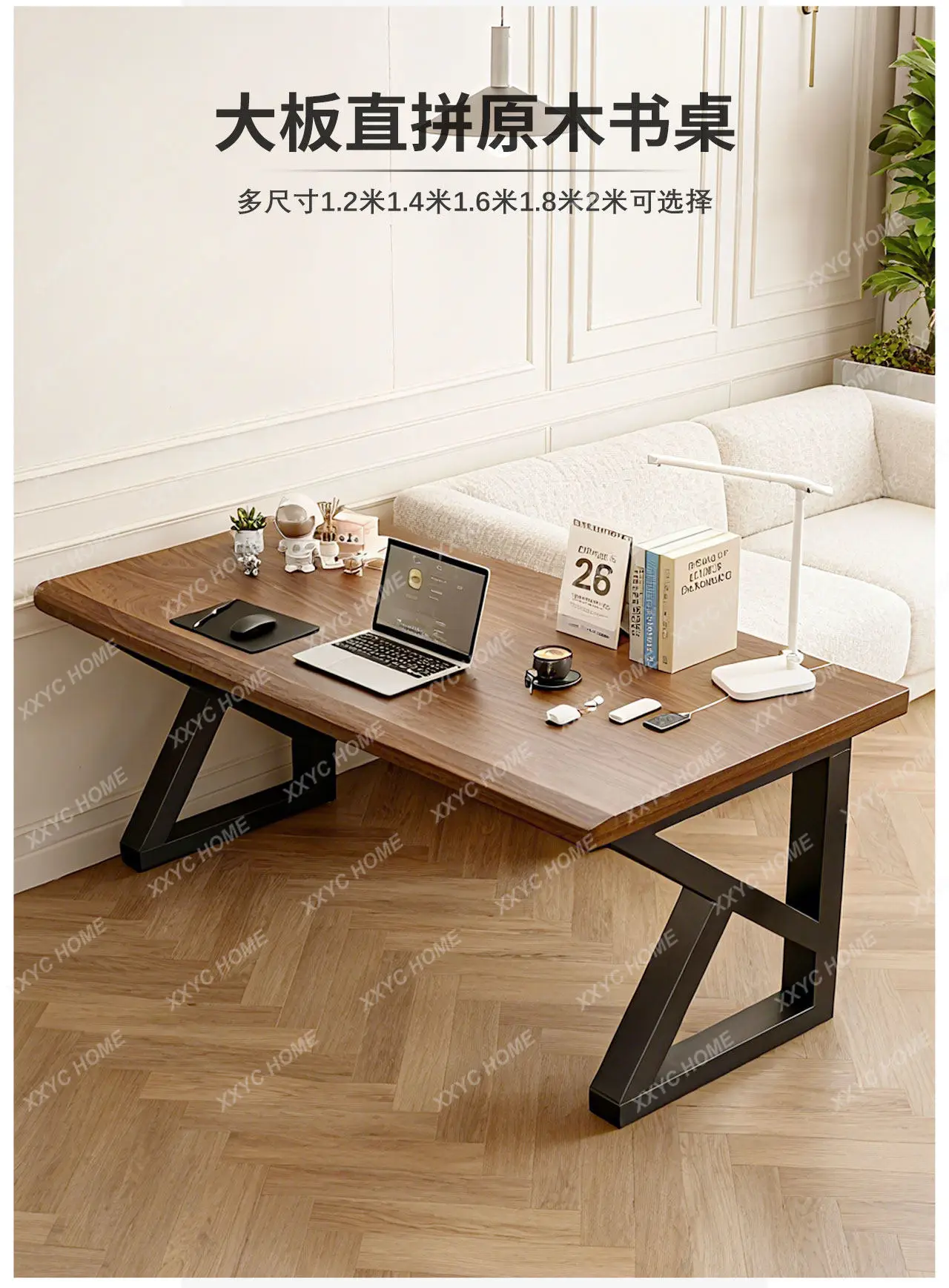 All solid wood desk household desktop computer desk walnut study writing desk