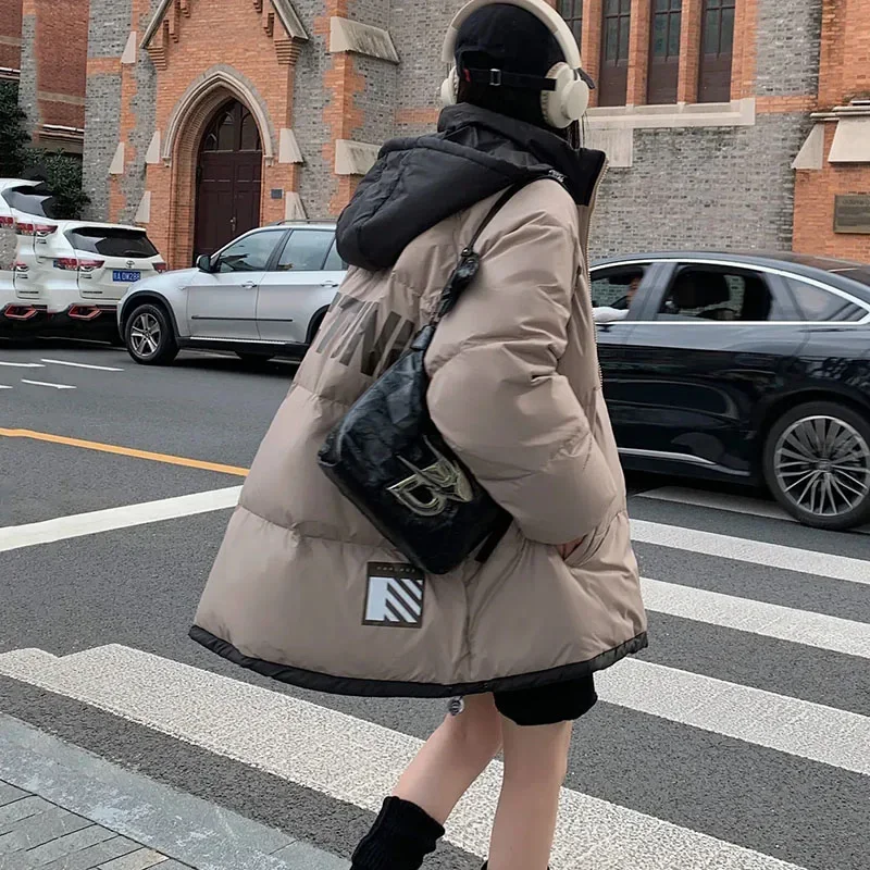 

New Winter Thickened Warm Down Jacket Oversized Women's Loose Long 90% White Duck Down Coat Female Casual Hooded Parker Overcoat