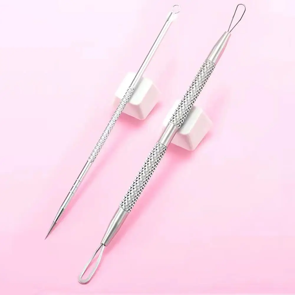 2 Pcs Stainless Steel Acne Pusher Double-ended Models Squeeze Stick Acne Needle Acne Needle Pick Acne Needle Acne Needle Tools