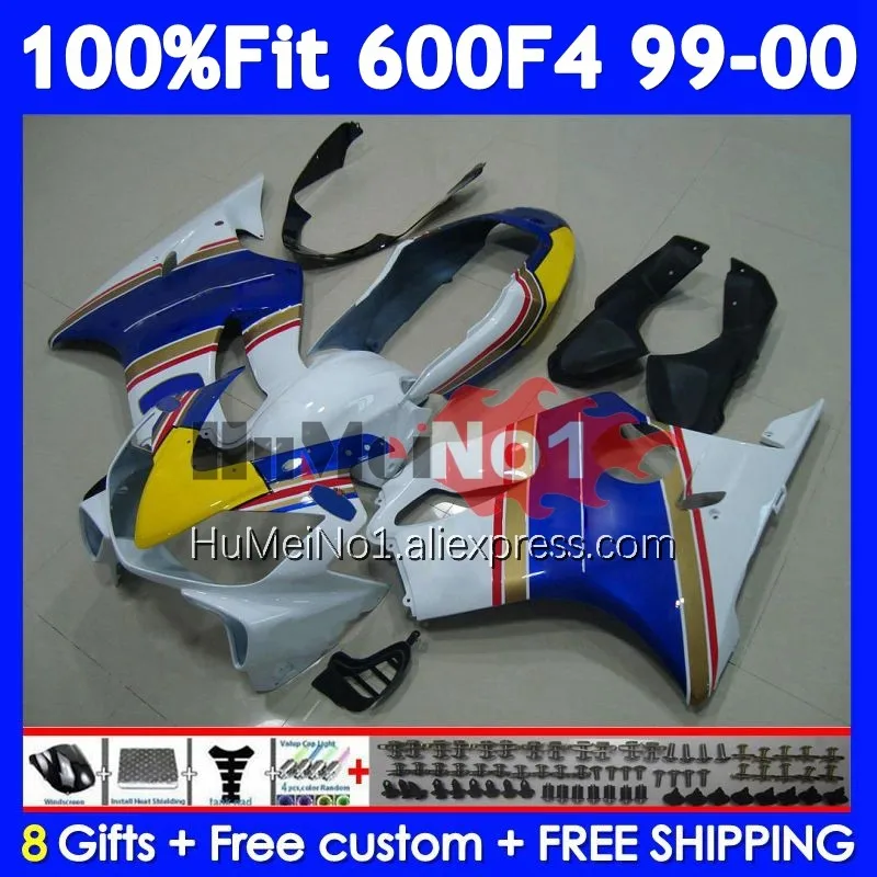 Injection Body For HONDA CBR 600 F4 FS CC Rothmans Blue 600F4 600CC 600FS 33No.1 CBR600F4 99 00 CBR600 F4 1999 2000 OEM Fairing