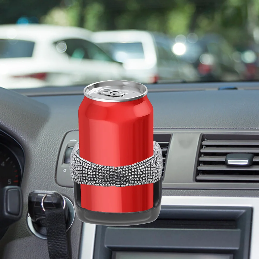 

2Pcs Car Water Bottle Holder Rhinestone Air Vent Cup Holder Multi-Functional Drink Mount for Auto Interior Decoration