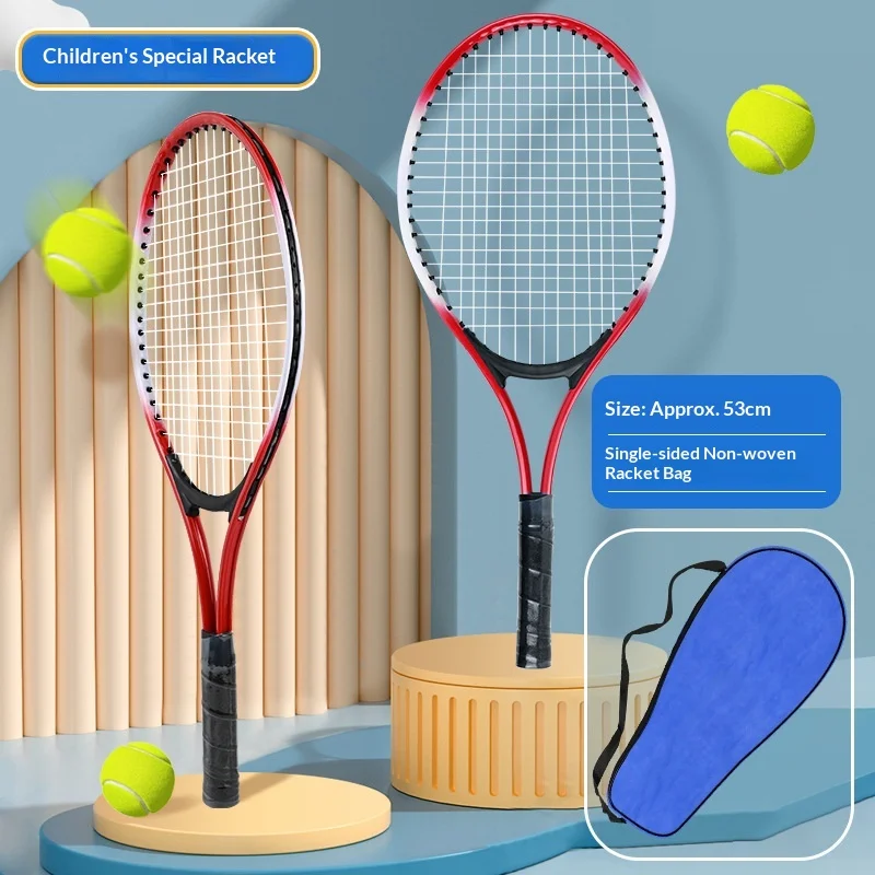 Manufacturer Direct Sales Children's Tennis Racket Wholesale Rope Rebound Cover Beginner Titanium Alloy Training Special Racket