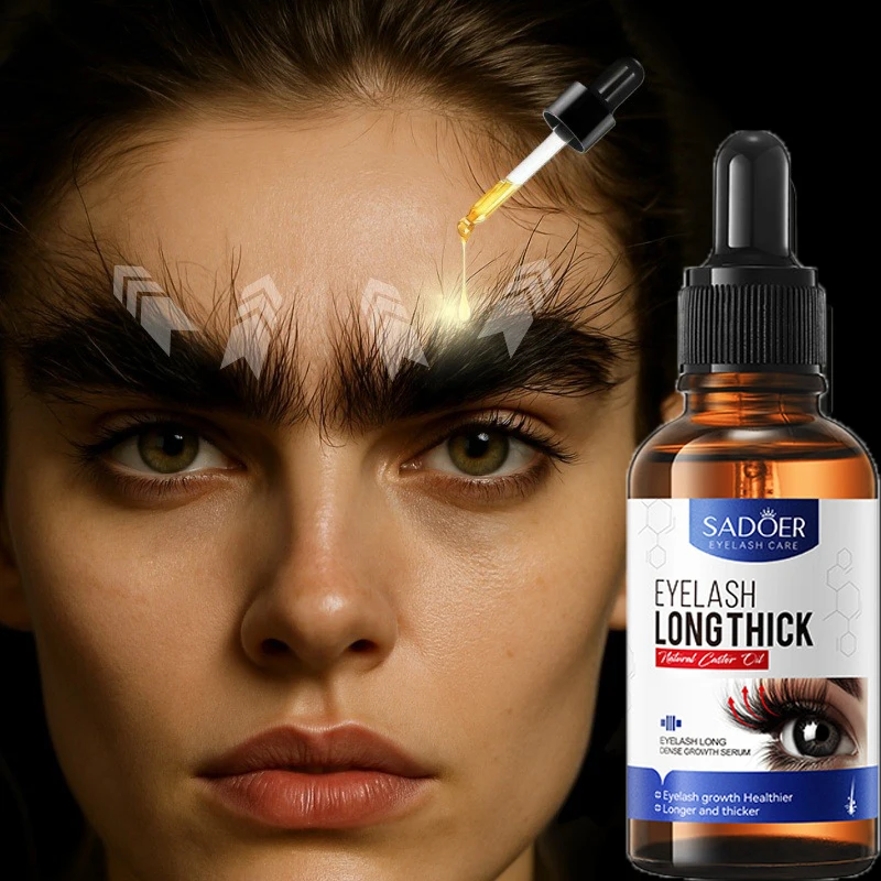Aceite de ricino de 30ml, suero para el crecimiento de pestañas, alargamiento, rizado grueso, hidrata, líquido nutritivo, cuidado de cejas hermosas