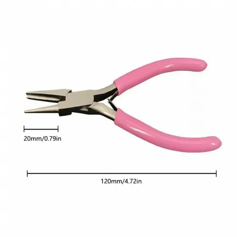 1 pz 5 pollici rosa Mini pinze a becchi concavi e rotondi per la creazione di gioielli/progetti di Hobby fai da te, pinze rotonde Concave Wire Wrap