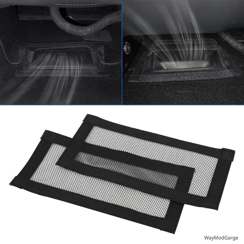 Para tesla modelo y sob o assento saída de ar máscara backseat ventilação de ar totalmente capa almofada design integrado anti-bloqueio poeira