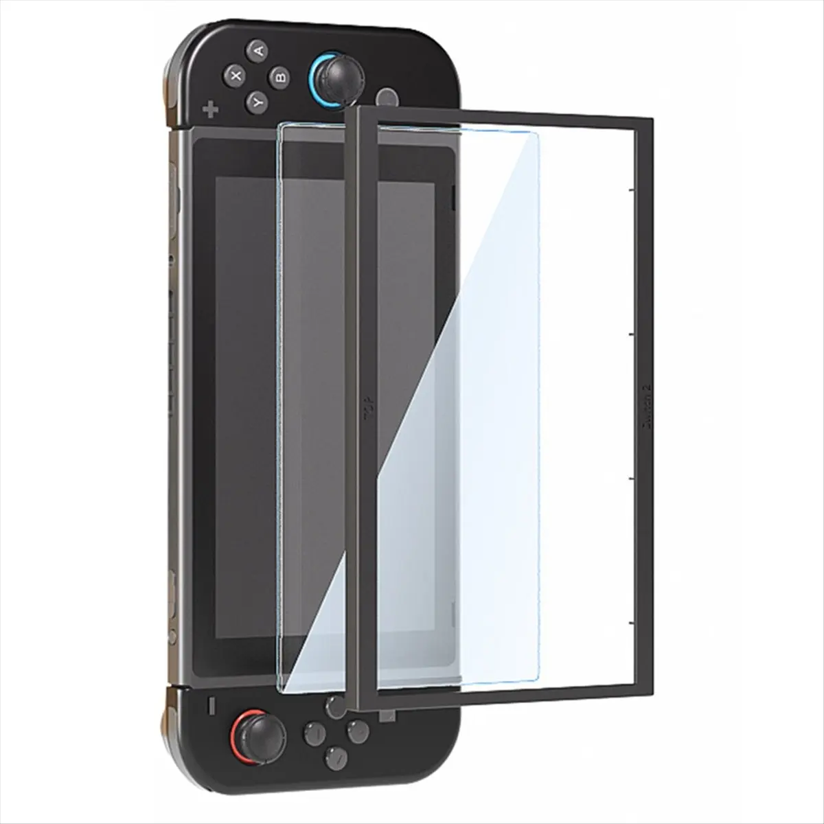 L73A NEW  Switch 2 Screen Protector X2 Tempered Glass Film with Positioner EZ-Align Frame Glass Protective Film Set