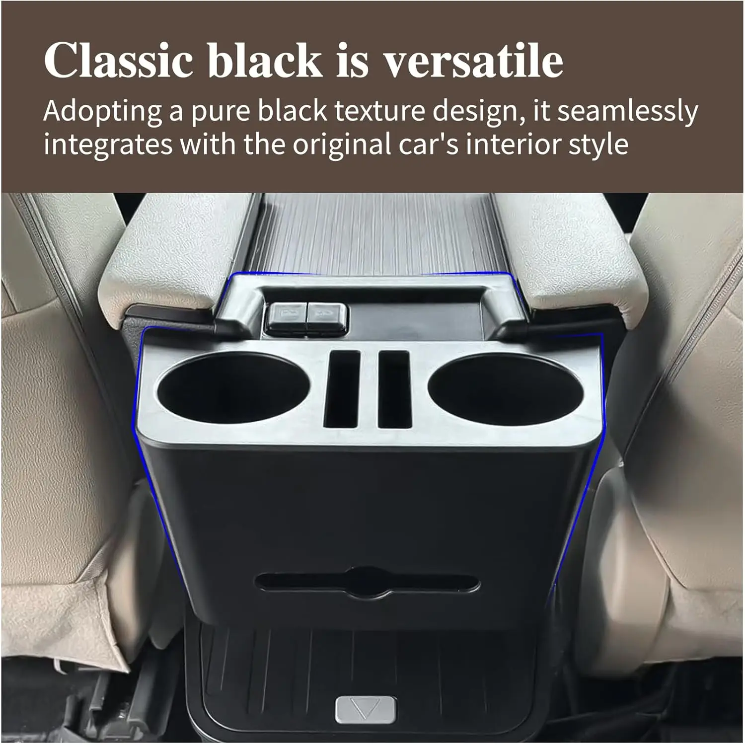 

For Toyota Sienna 2021-2025 Car Cup Holder Paper Drawer Storage Box ABS Multi Functional Paper Box for Car Middle Rown