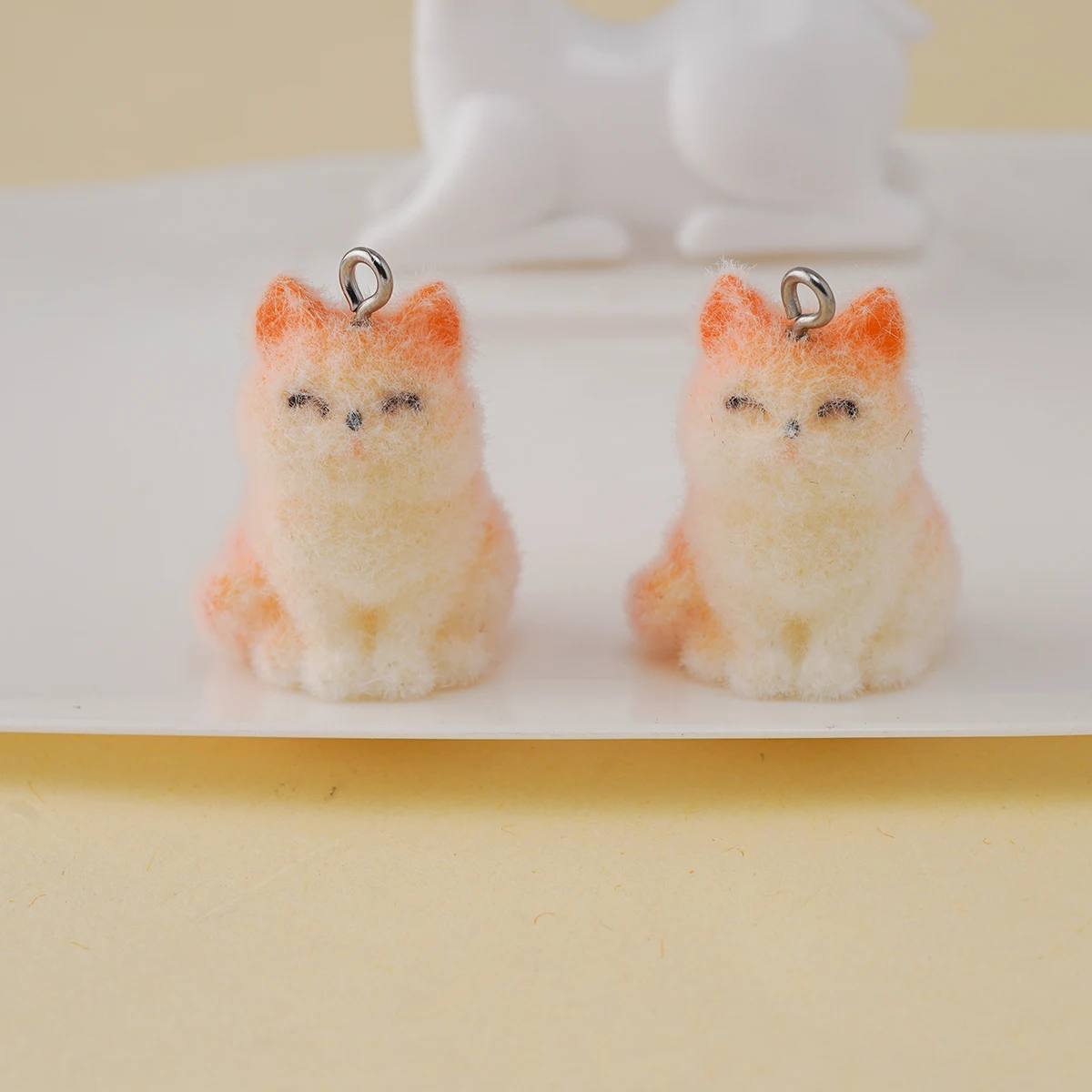 

10/20pcs 3D Cartoon resin Cat Charms Cute Plush doll Pendant for make necklace bag Keychains diy crafts Jewelry make fittings
