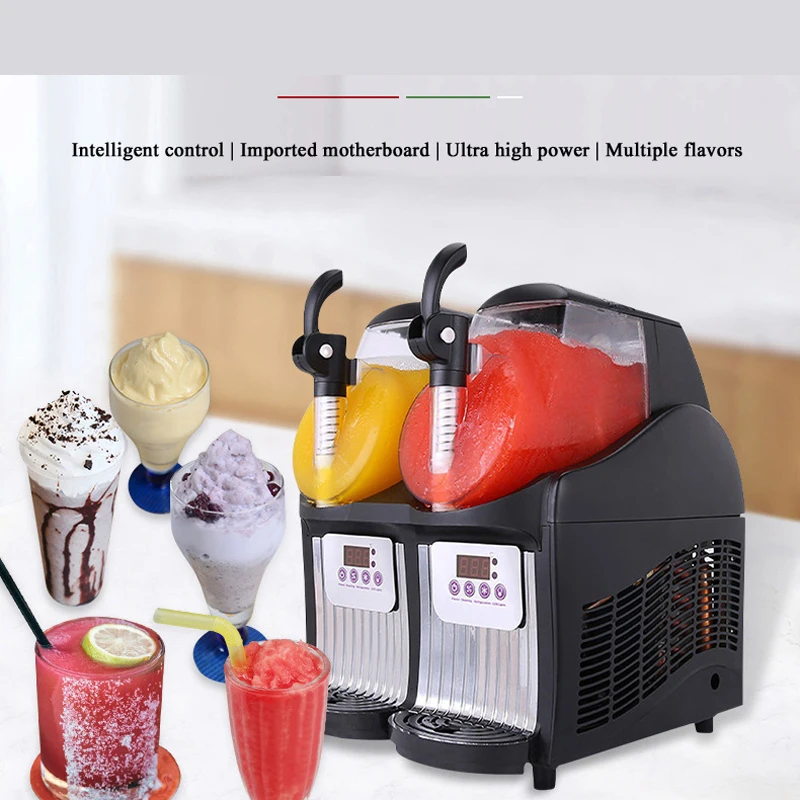 Máquina de Granizados Comercial de Alta Calidad para Bebidas Congeladas, con Dos Tanques, para Frutas y Alcohol, Pequeña, Italiana, 110v 220v