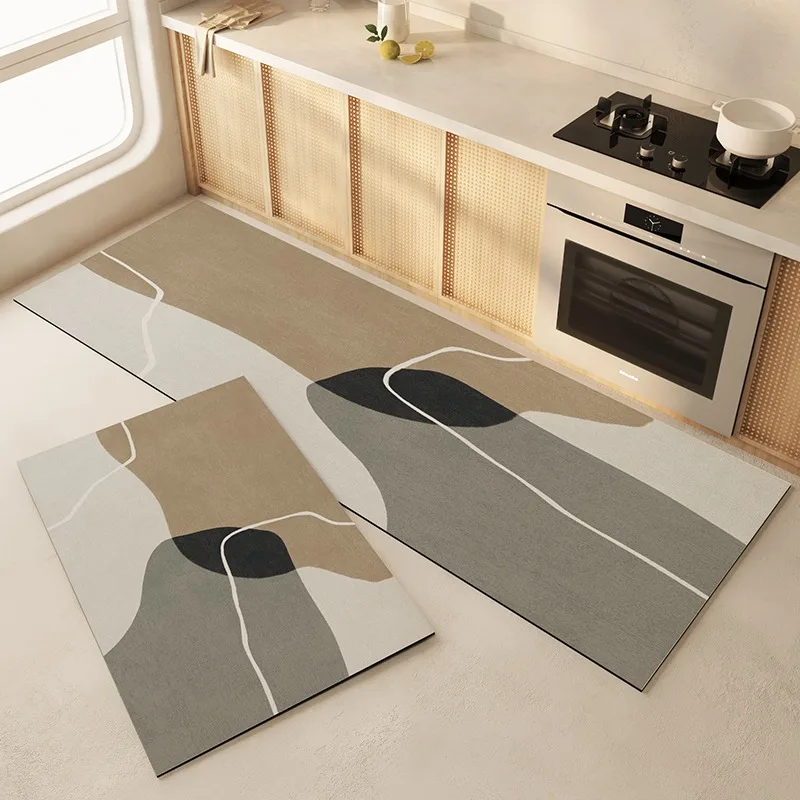 

Kitchen Mat Waterproof Non-slip Rugs Leather Carpet Anti-fatigue Pvc Floor Mats Oil-proof Easy To Clean Anti-slip Area Long Rug