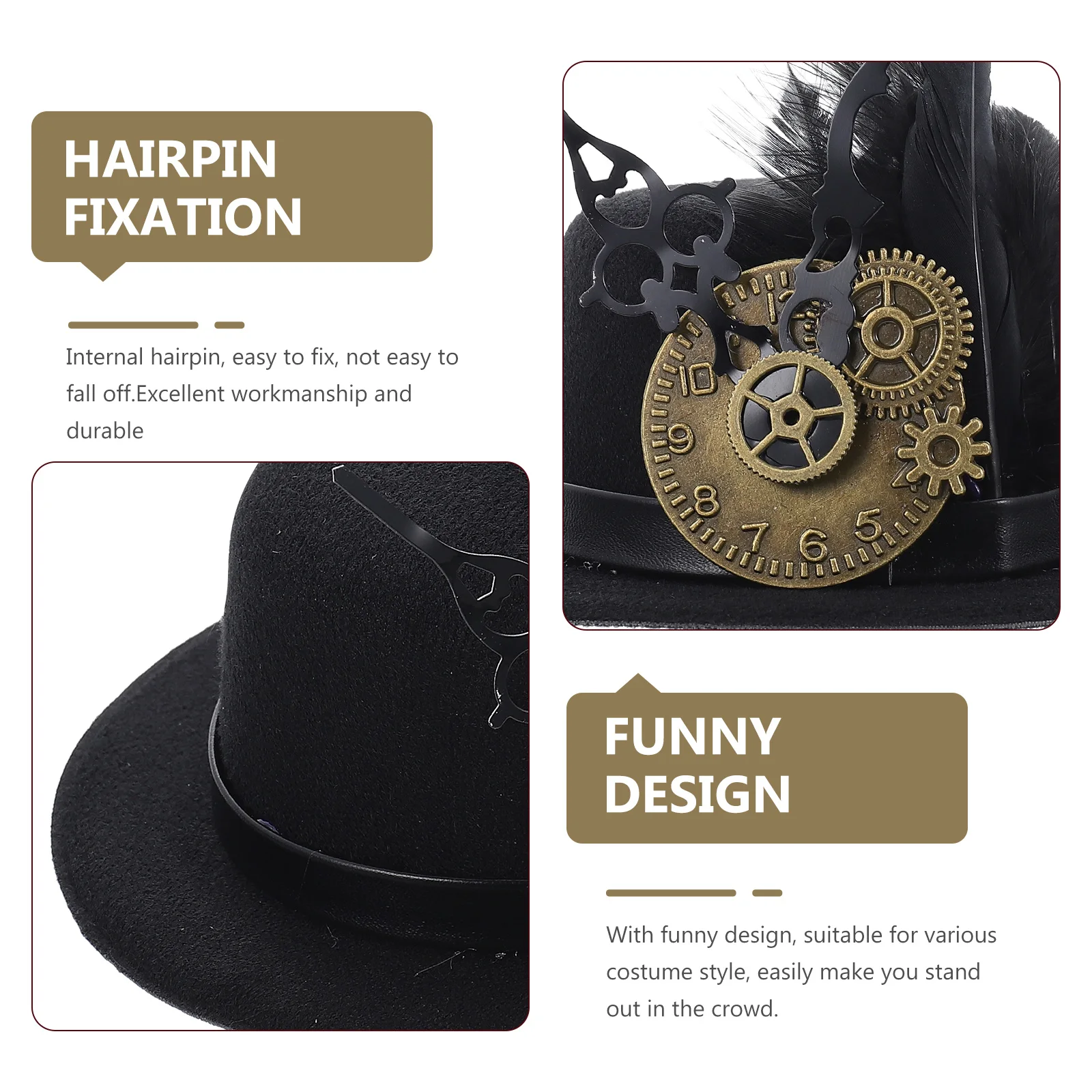 

Creative Vintage Gear Hairpin Punk Style Party Headwear Retro Festival Accessory Costume Headdress Women Kids Formal Wear Decor