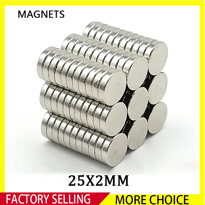 2~50PCS 25mm x 2mm Thin Neodymium Super Strong Magnets 25mm x 2mm Permanent Round Magnets Powerful Magnetic Magnets