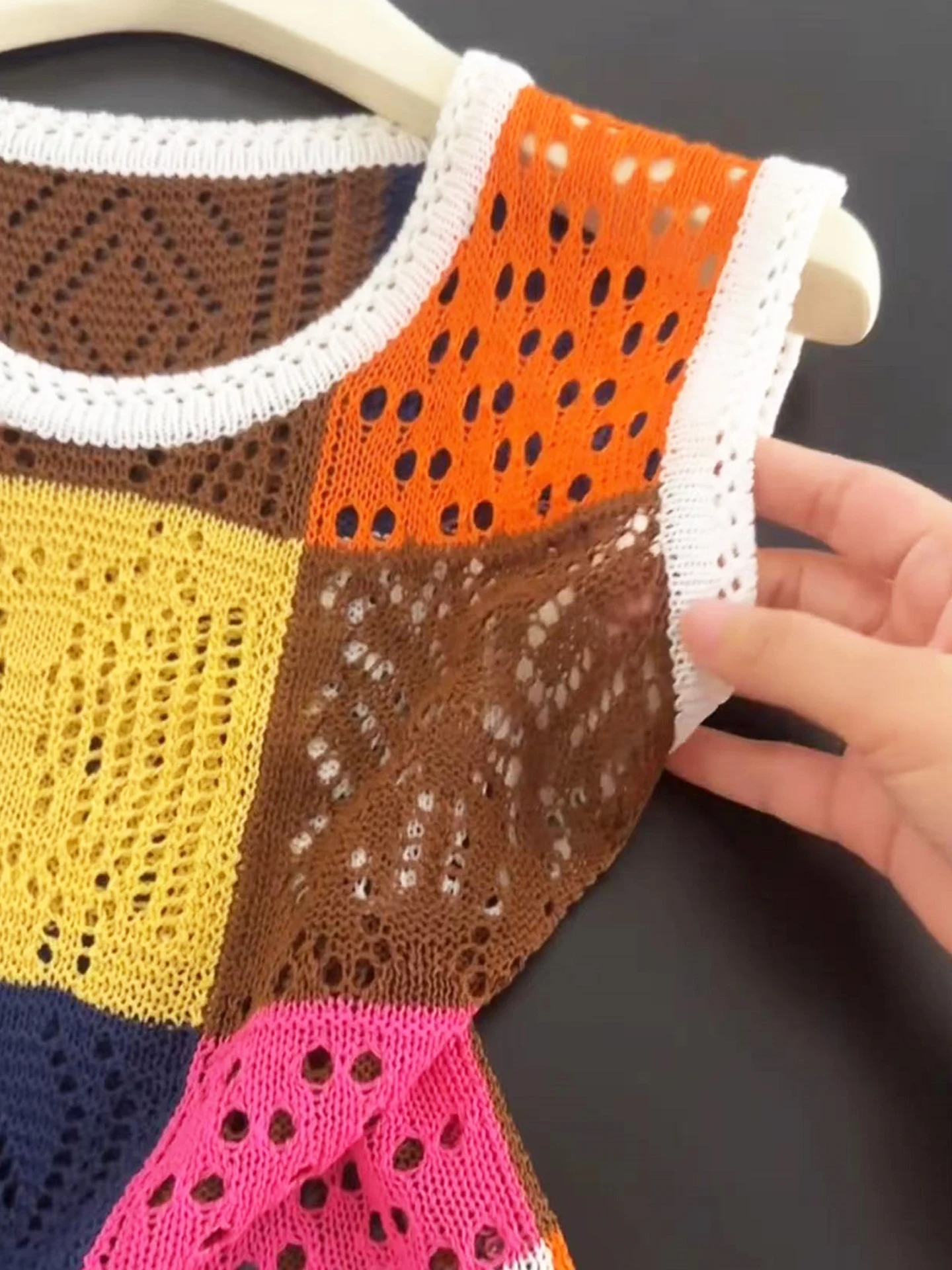 الرجعية كسول Sle الجوف خارج اللون Blo سترة Faionable الصيف Svel محبوك أعلى العلوي الكورية فضفاضة تناسب ملابس الأمومة #3