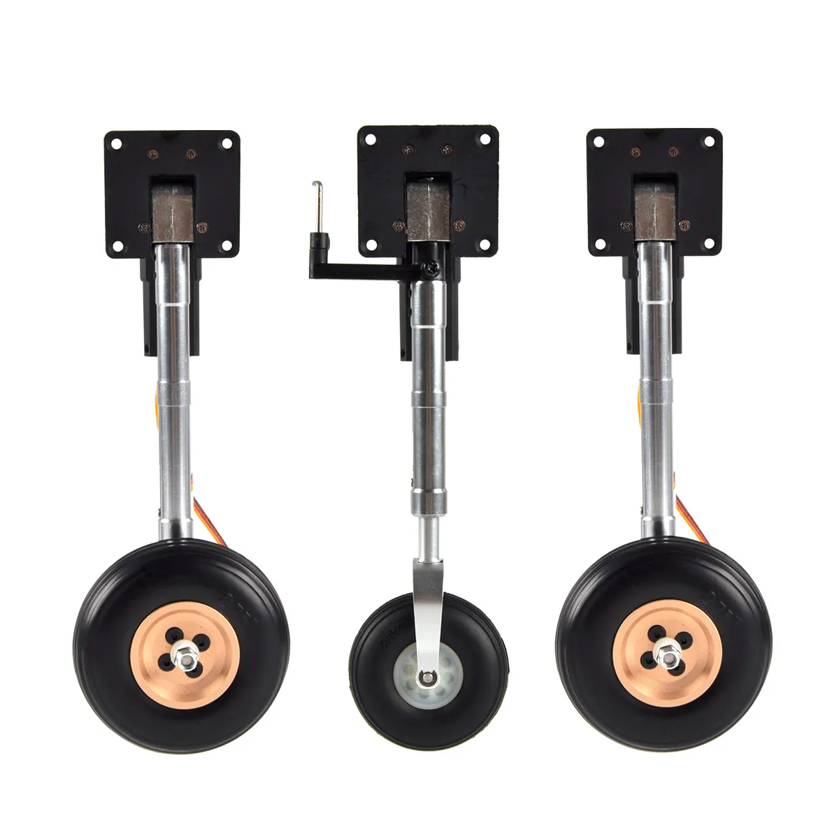 RC Airplane Electric Retract Set Servoless Landing Gears w/ Wheels 200mm for 4-6kg RC Plane